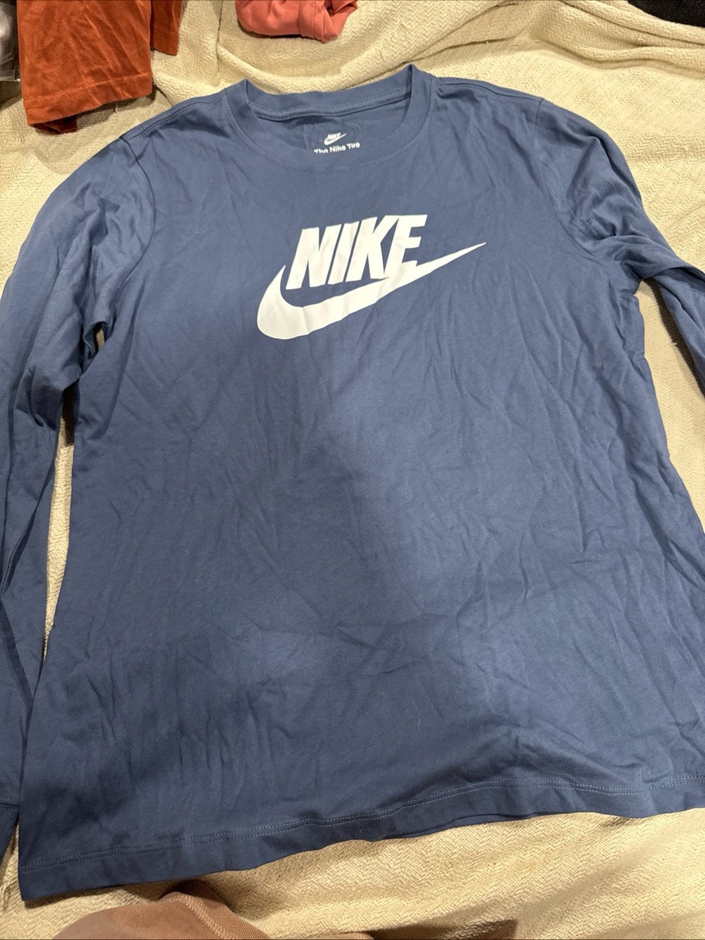 Nike Men's Long-Sleeve Logo Tee - Blue
